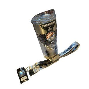 2 Pk LOT DALLAS COWBOYS 24 OZ STAINLESS STEEL TUMBLER & GRAY LANYARD
